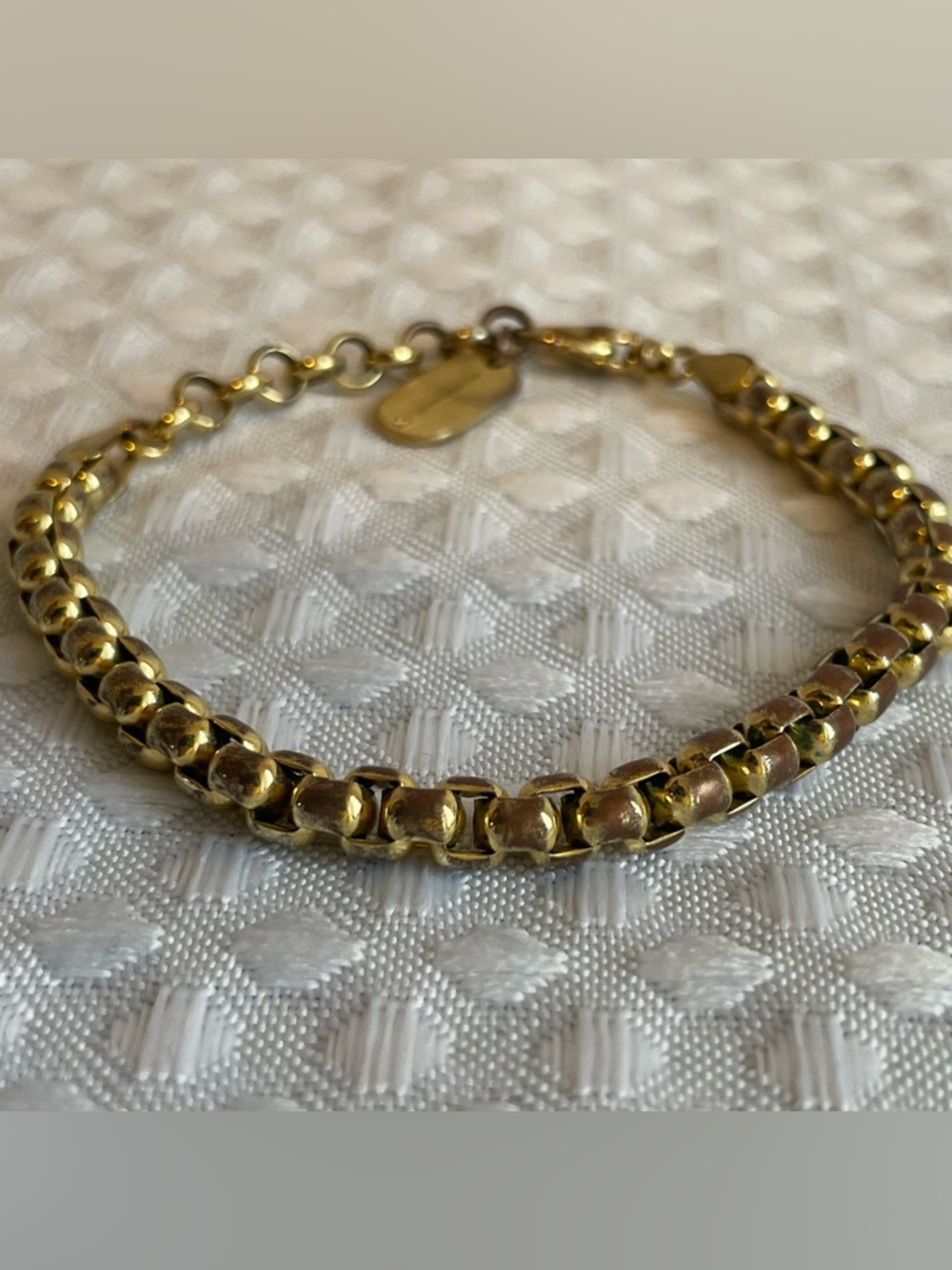 DEAN DAVIDSON Gold-Plated Bestseller Square Chain Bracelet Canadian Design #648